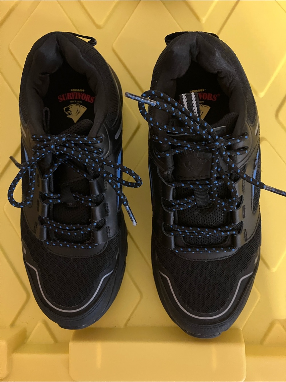 Black Women's Sneakers with Blue Accents - Casual Comfort